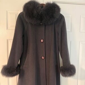 Grey Cashmere and Angora Coat